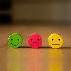smiley and sad face