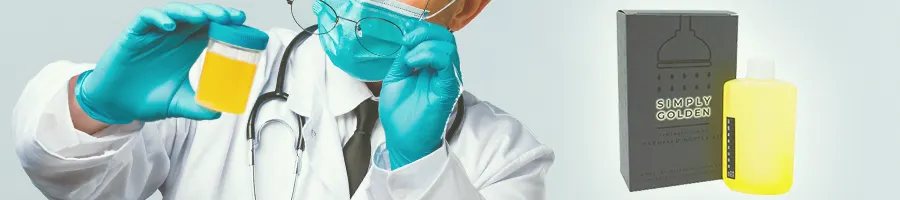 A doctor looking at pee